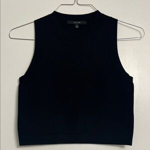 Toccin women’s Black Sleeveless Knit crop tank top